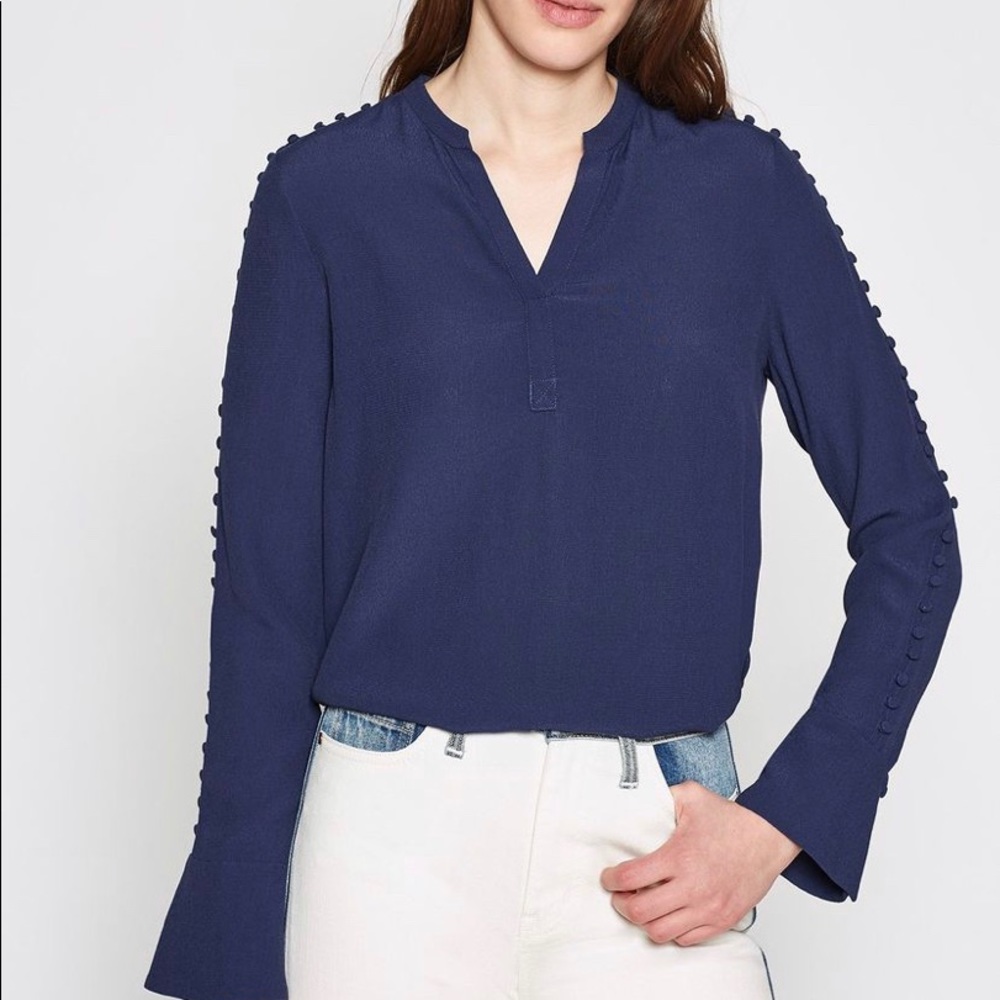 Joie white blouse with button detail